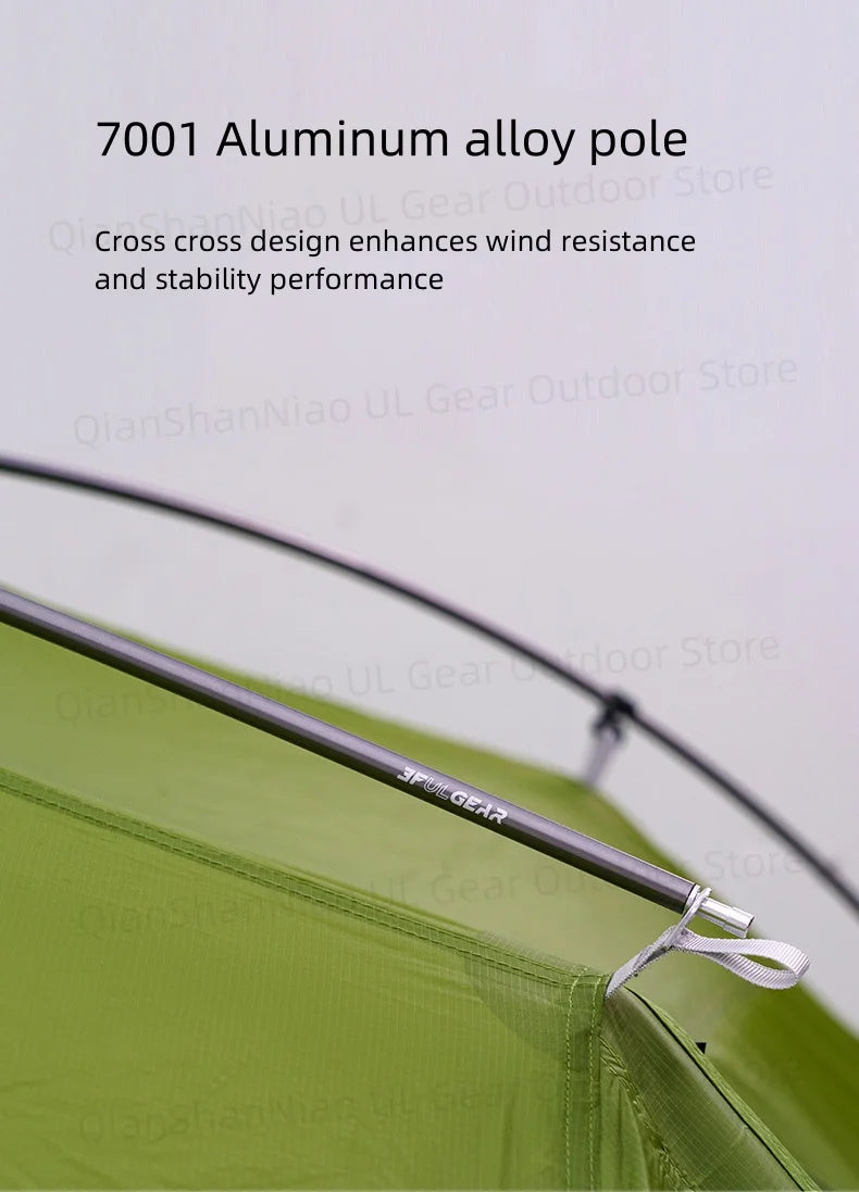 3F UL Gear Taiji 1 Tent Ultralight Single Person Outdoor Camping Tourism Tent Mountaineering Windproof Hiking Tent 1 Person