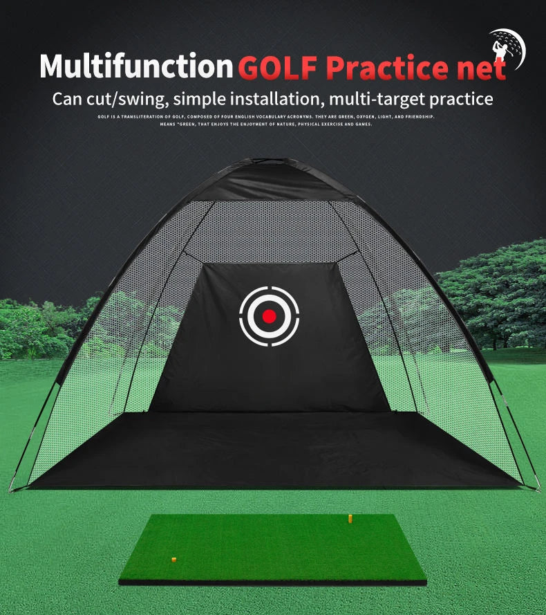 PGM Brand Golf Hitting Cage Indoor 2M 3M Golf Practice Net Tent Garden Grassland Golf Training Equipment Mesh Mat Outdoor Swing