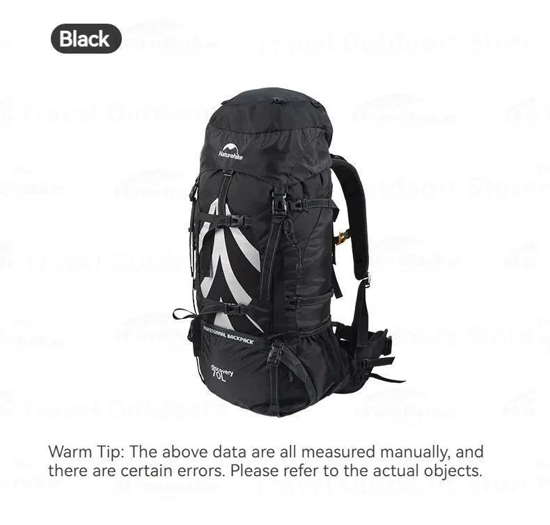 Naturehike Hiking Backpack Waterproof 70L + 5L Lightweight Mountaineering Hiking Outdoor Camping Trekking Bag with Rain Cover