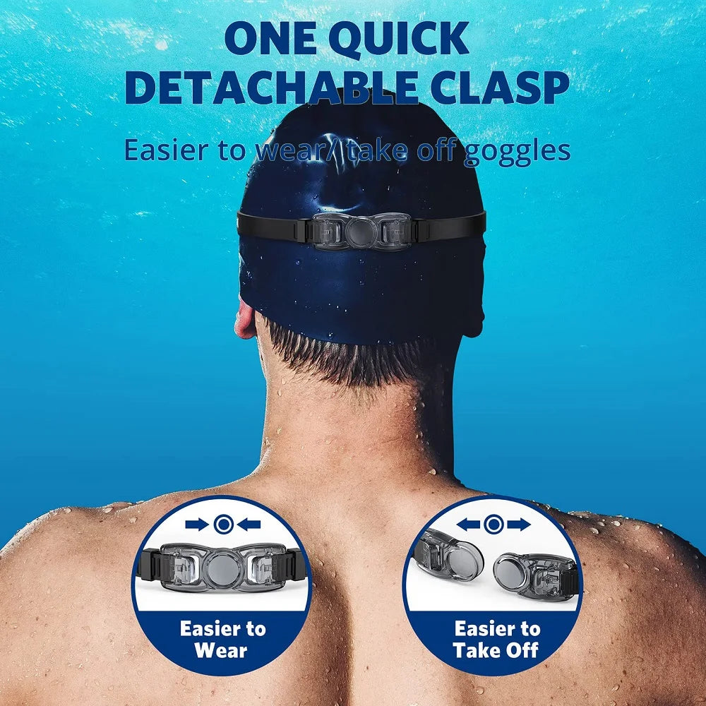 Professional Swimming Goggles Swim Glasses Anti-Fog Clear Vision Waterproof Quick Adjustable With earplug nose clip Eyewear