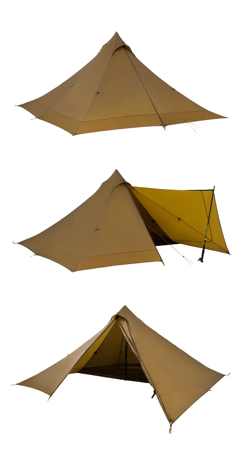 ThousWinds Capricorns 2 Person Trekking Pole Tent Ultralight 15D Ripstop Nylon Hiking Backpack Tent Outdoor Camping Pyramid Tent