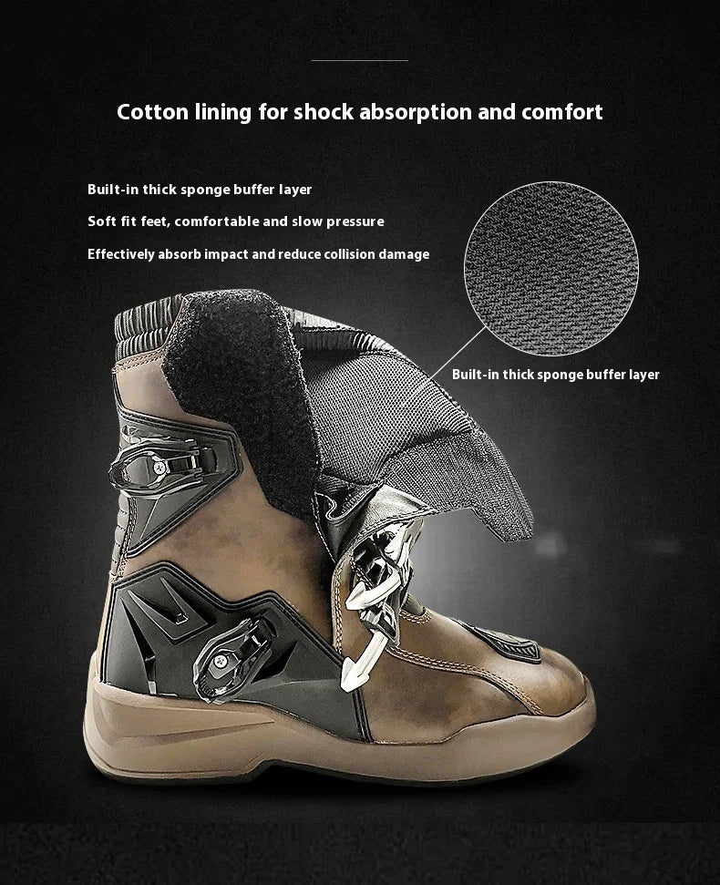 SCOYCO Motorcycle Anti-fall Riding Shoes Anti-slip Wear-resistant Waterproof Boots Protective Motorcycle Off-road Equipment Men