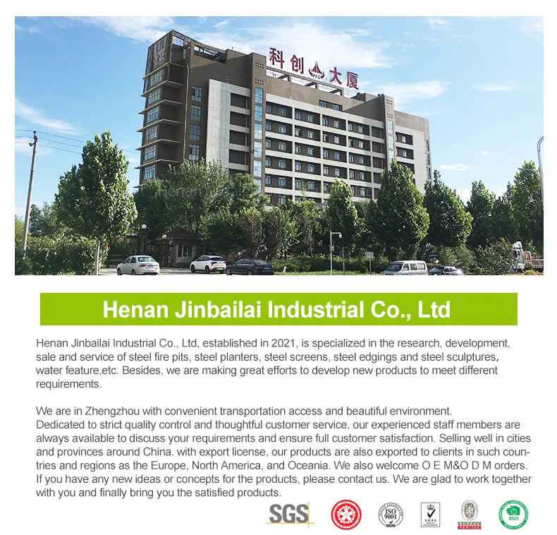 Commercial Corten Steel Outdoor BBQ Fire Pit Camping Charcoal BBQ Grill