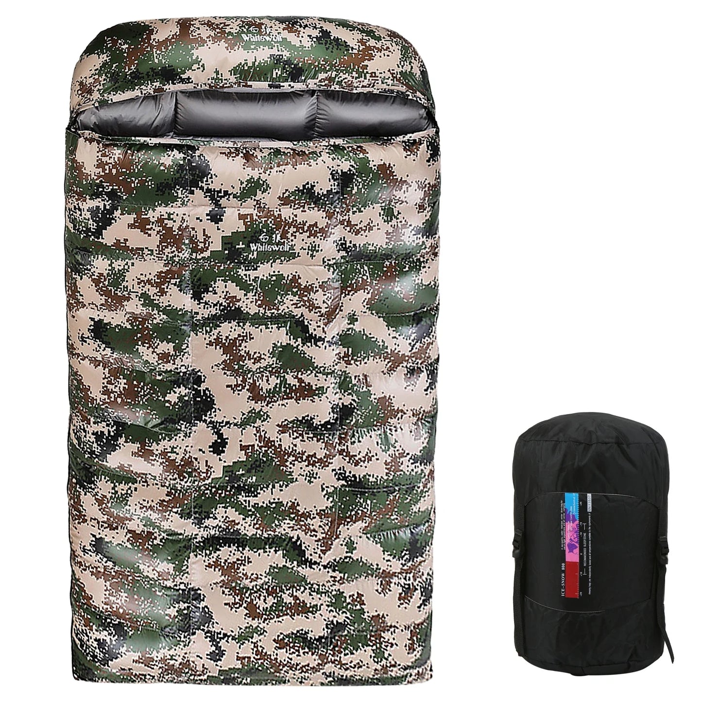 90% White Goose Down Double Sleeping Bag Winter Sleeping Bag Camping Sleeping Pack for Backpacking Camping Hiking Traveling