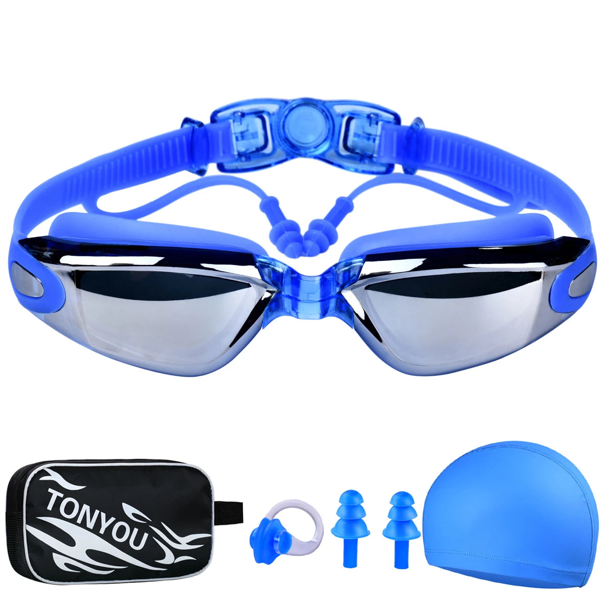 Adult swimming goggles swimming goggles high-definition防雾 men and women professional waterproof earplugs swimming goggles