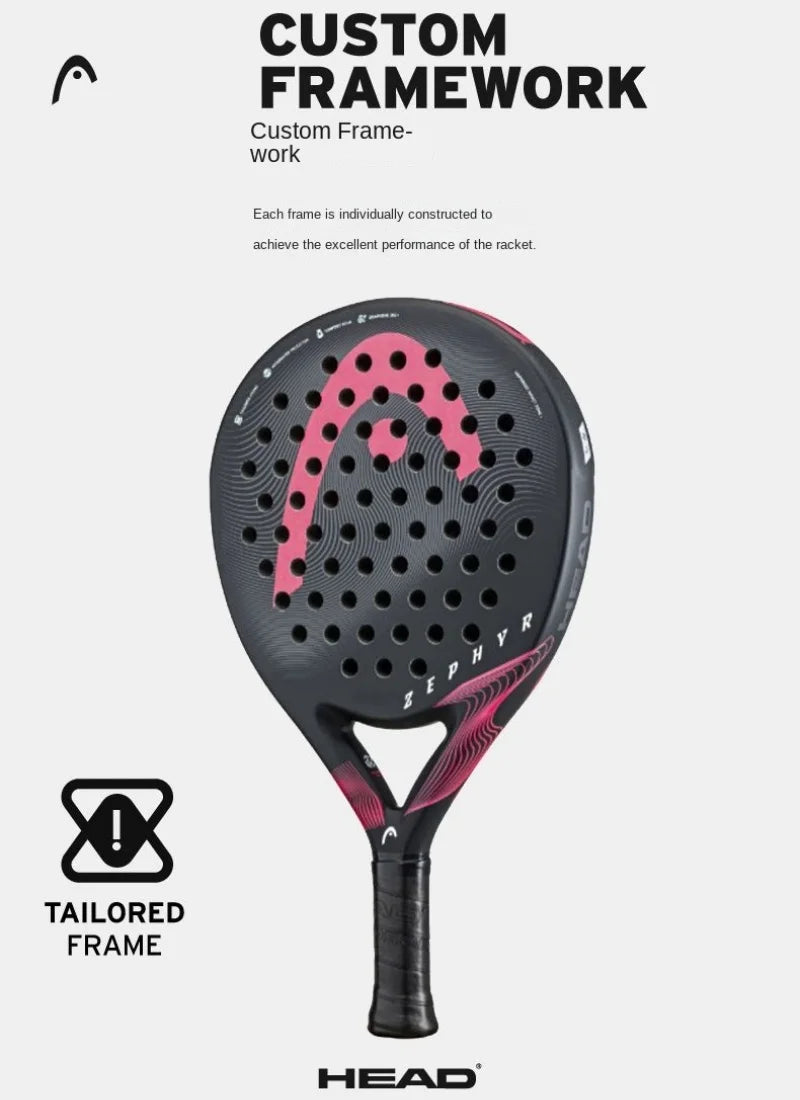 Genuine HEAD Tennis Padel Rackets ZEPHYR Series Carbon Fibre EVA Memory Flex Foam Core Padel Tennis Racquets Lightweight