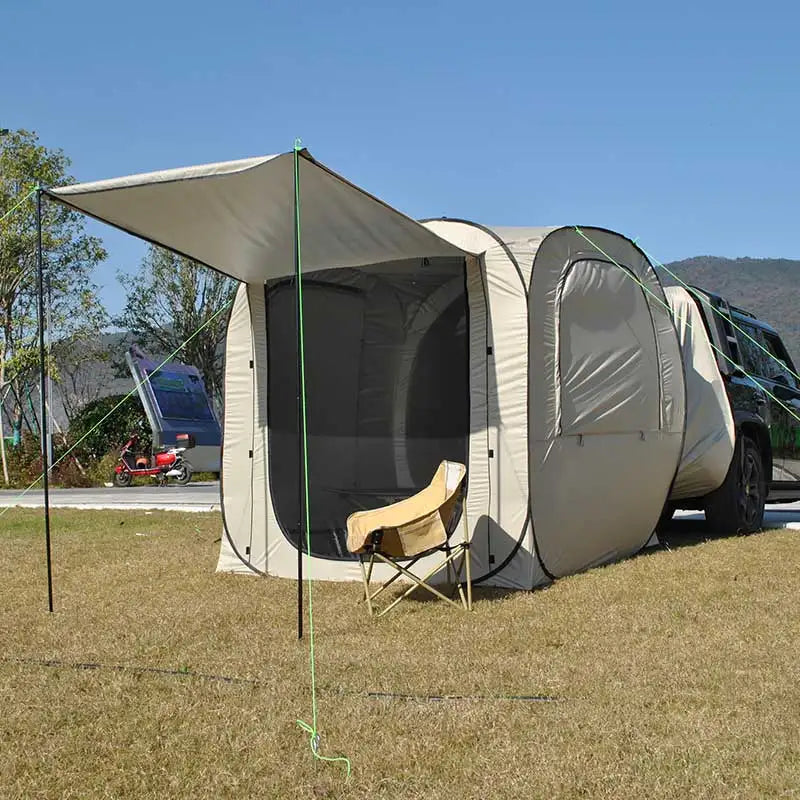 Pop-up SUV Camping Tent: 4 Person Instant Easy Setup Family Tent Connected to Vehicles to Achieve the Freedom of Heat&Cooling