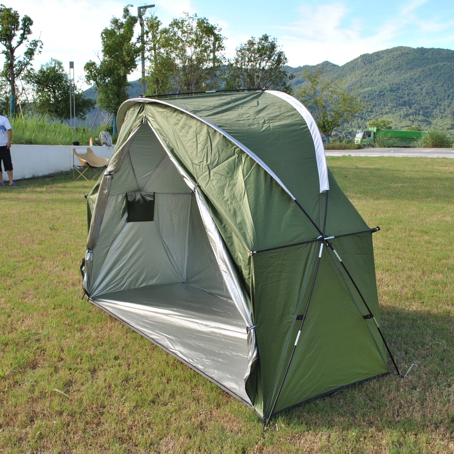 4-in-1 Camping Cot Tent, Backpacking 1 Person Camping Tent, Tent Cot Folding Off the Ground Tent,Fishing Tent,Excluding bed