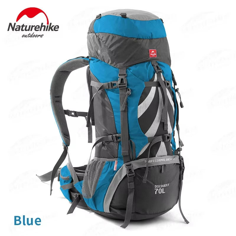 Naturehike 70L+5L Hiking Backpack Waterproof Outdoor Mountaineering Bag Knapsack Softback Big Capacity Rucksack With Rain Cover