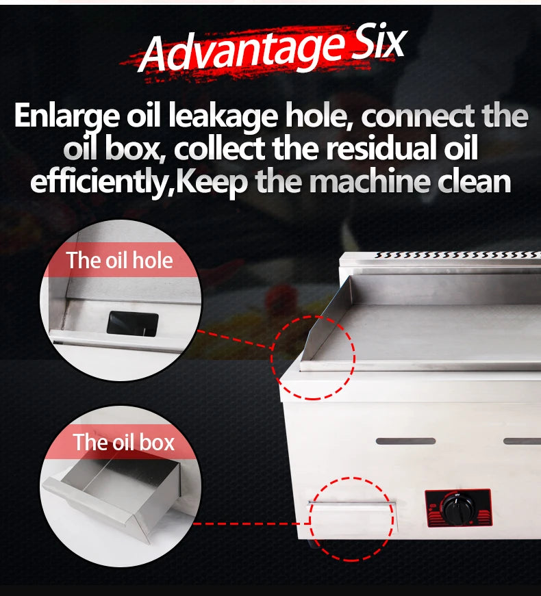 Commercial Stainless Steel Kitchen Grill Bbq Burger Fryer Hotplate Full Flat Ribbed Countertop Electric Griddle