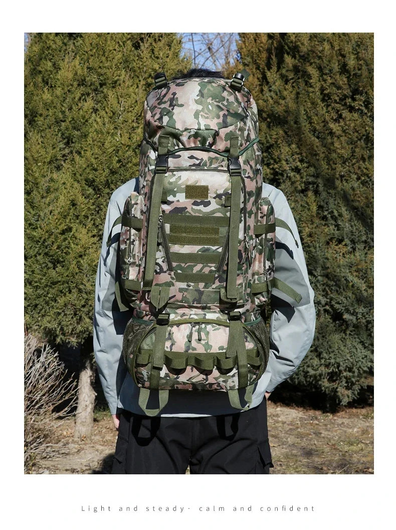 90L Travel Bag Camping Backpack Tactical Hiking Climbing Bags Mountaineering Large Sport Knapsack Outdoor Men Luggage Rucksack