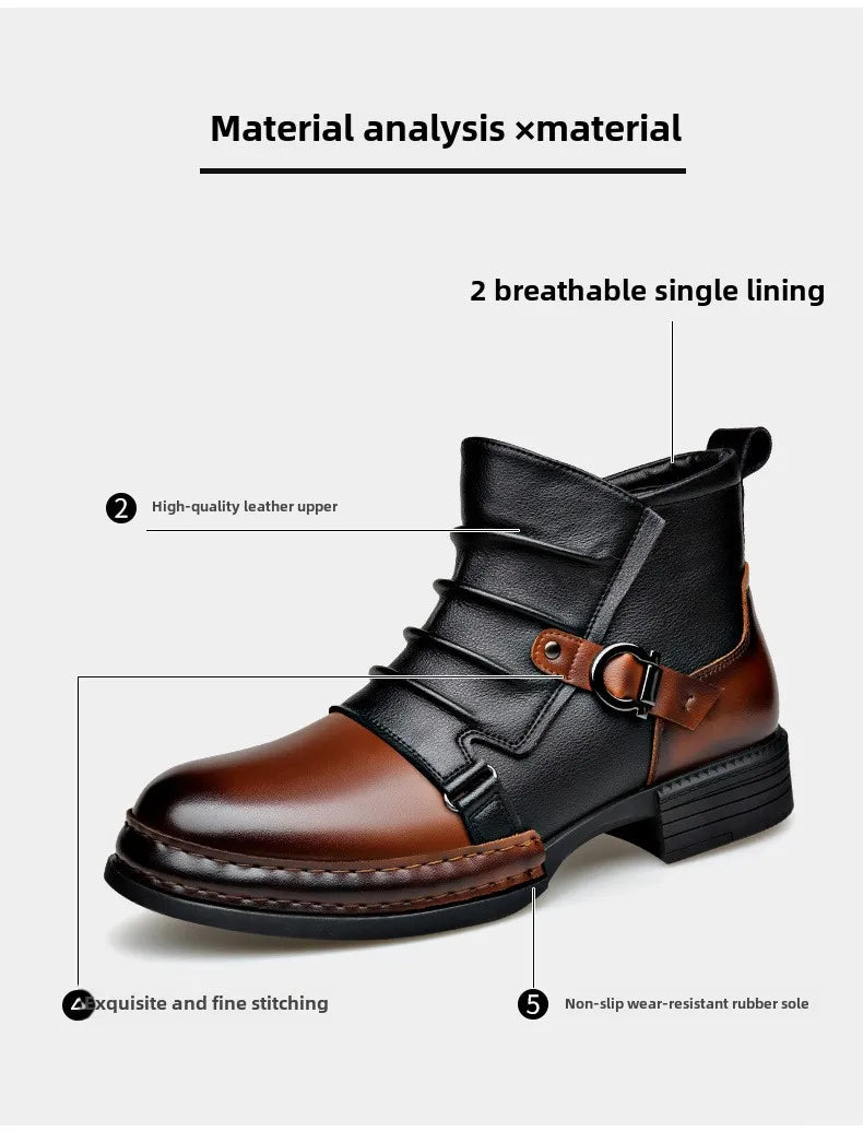 Autumn Winter Retro Ankle Boots for Men Fashion Casual Size Zipper Motorcycle Boots Man New Designer Warm Platform Shoes Male