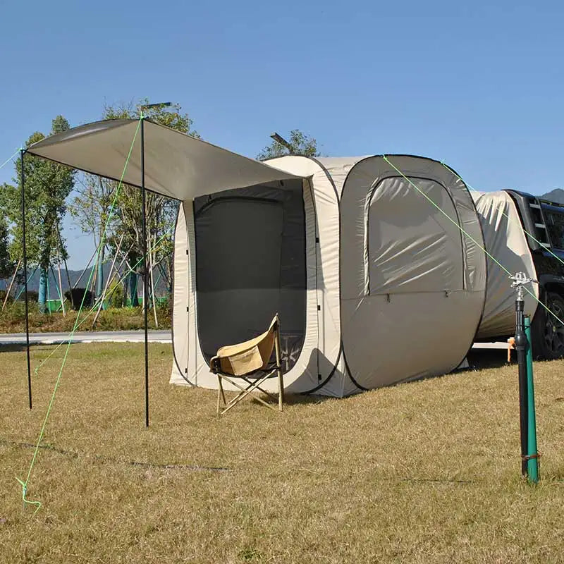 Pop-up SUV Camping Tent: 4 Person Instant Easy Setup Family Tent Connected to Vehicles to Achieve the Freedom of Heat&Cooling
