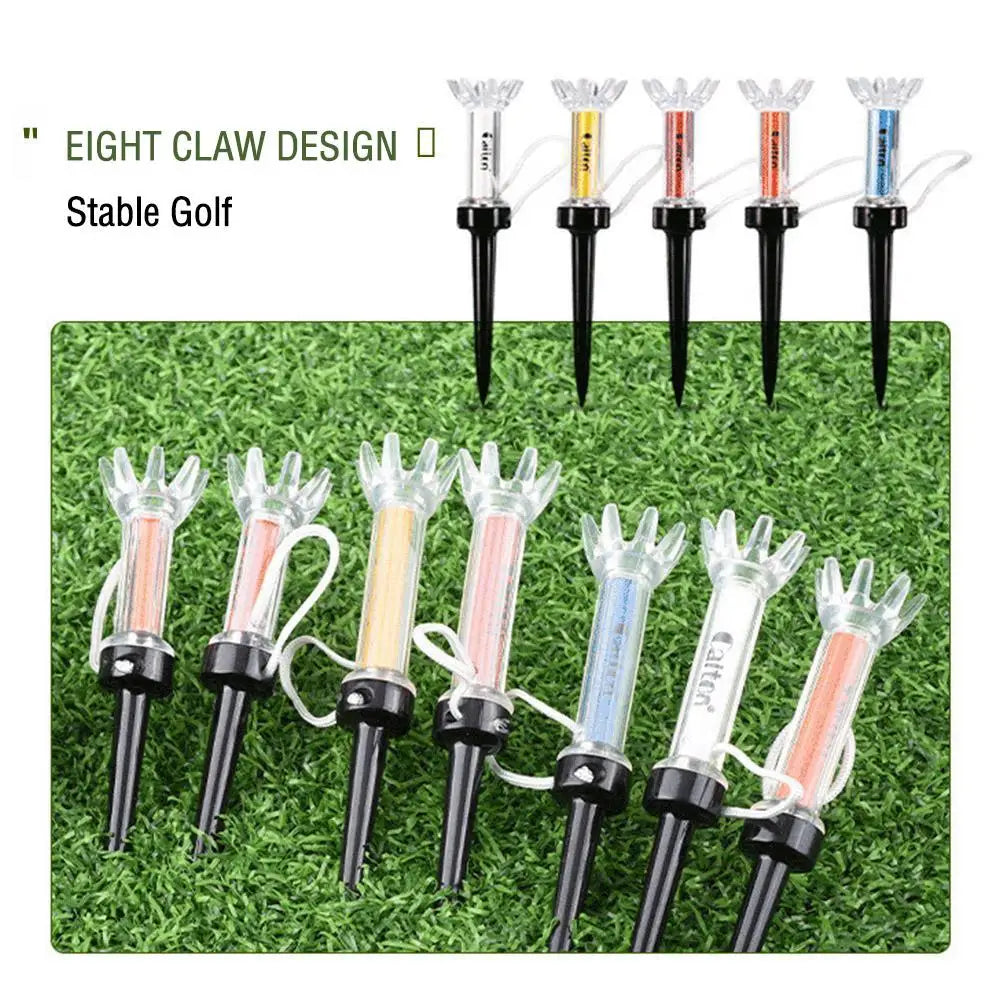5pcs/set 79/90mm Magnetic Plastic Golf Tee Set Plastic Step Down Golf Ball Tee Holder Golf Training Practice Tees Accessories