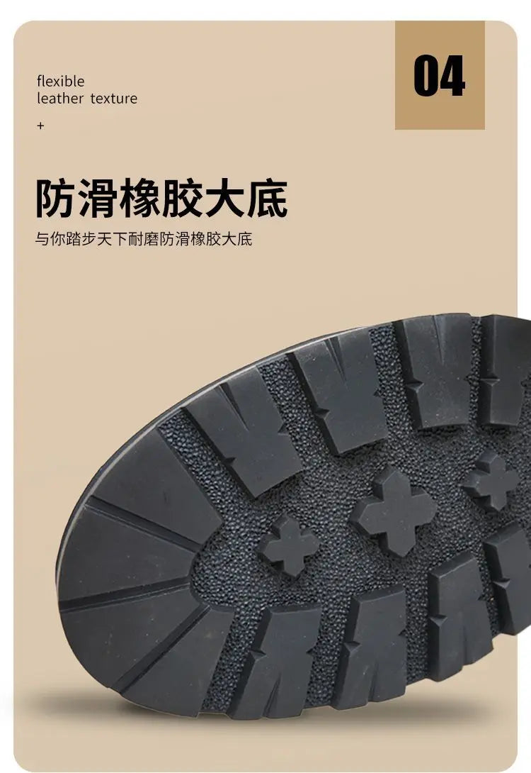 Motorcycle Boot British Style High-top Lace-up Ankle Boots Autumn Winter New Luxury Men's Genuine Leather Designer Shoes