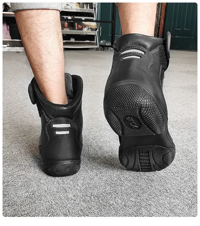 Motorcycle Riding Boots Men's Anti-slip Wear-resistant Locomotive Cycling Shoes Comfort Waterproof Anti-drop Four Seasons