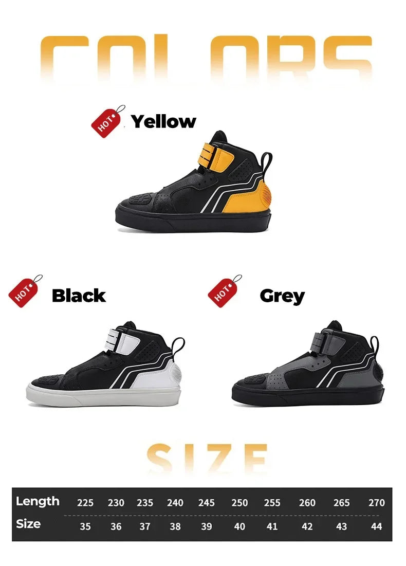 Motorcycle Riding Shoes Men Casual Style Anti-slip Moto Equipment Breathable Durable Comfortable Reflective Off-road Motorbike
