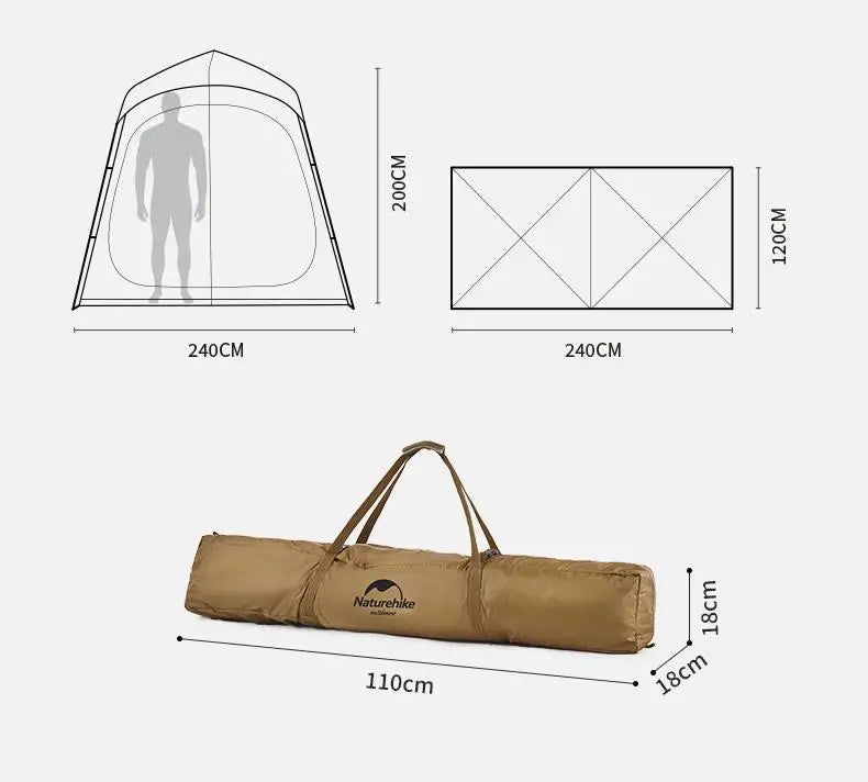 Naturehike Automatic Shower Tent Dry Wet Separation Outdoor Camping Travel Changing Room Shelter Mobile Toilet Bathroom Portable