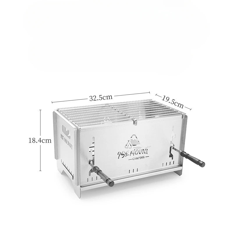 Camping Windproof Firewood Stove Stainless Steel Barbecue Grill Wood Burner Protable Outdoor Picnic Oden Cooking Furnace