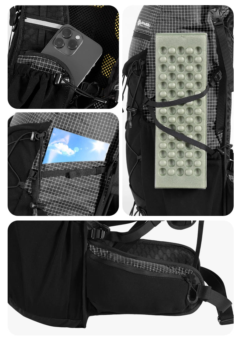 Anmeilu Mountaineering Backpack 30L Large Capacity Men Women Outdoor Travel Hiking Off-road Lightweight Sports Backpack