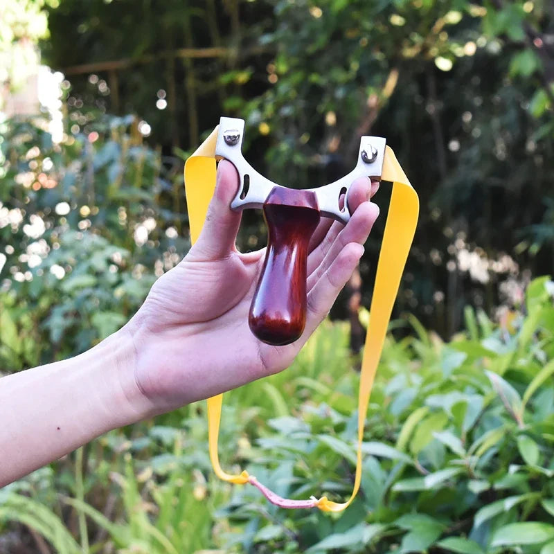 Stainless Steel Solid Wood TTF Professional Slingshot Portable Outdoor Hunting Shooting Tool High Quality Slingshot