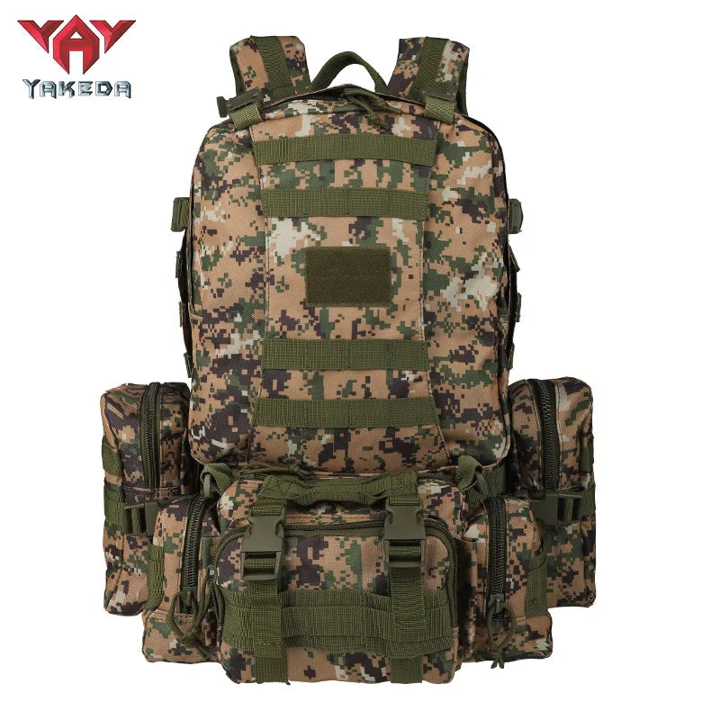 YAKEDA Tactical Backpack Outdoor Mountaineering Tactical Bag Sports Men and Women Large Capacity Wear-resistant Picnic Camping