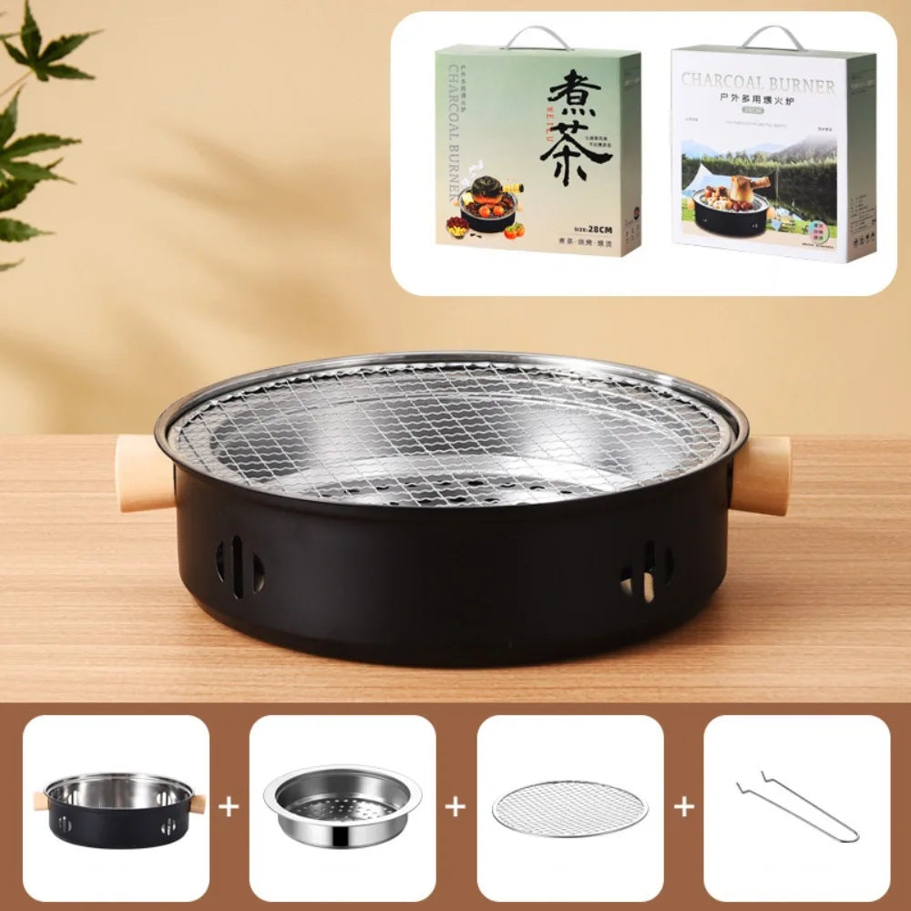 New Stainless Steel Barbecue Grill Multifunction Beige Green Black BBQ Stove Non-stick Barbecue Stove Barbecue Supplies