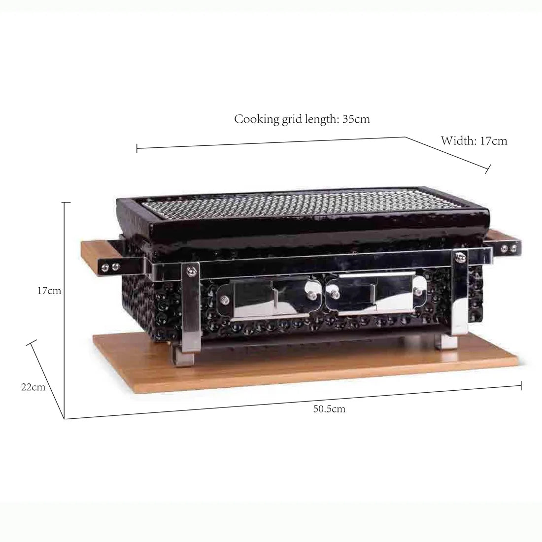 Small Ceramic Hibachi Grill - Customizable Japanese BBQ Table (Indoor/Outdoor Charcoal Grill, Portable Barbecue）