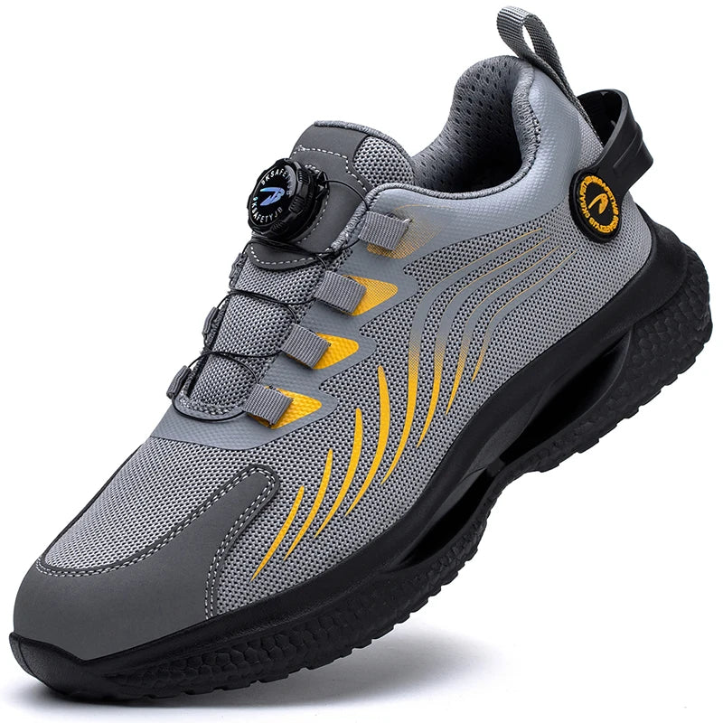 Rotating Button Safety Shoes Men Puncture-Proof Work Sneakers Protective Shoes Brand Indestructible Steel Toe Shoes Work Boots
