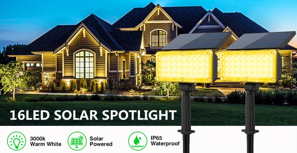 TSUN 2PACK Solar Light Outdoor 3000K/6000k/RGB/GREEN Solar Garden Light IP65 Solar Spotlight For Landscape Path Solar Wall Light