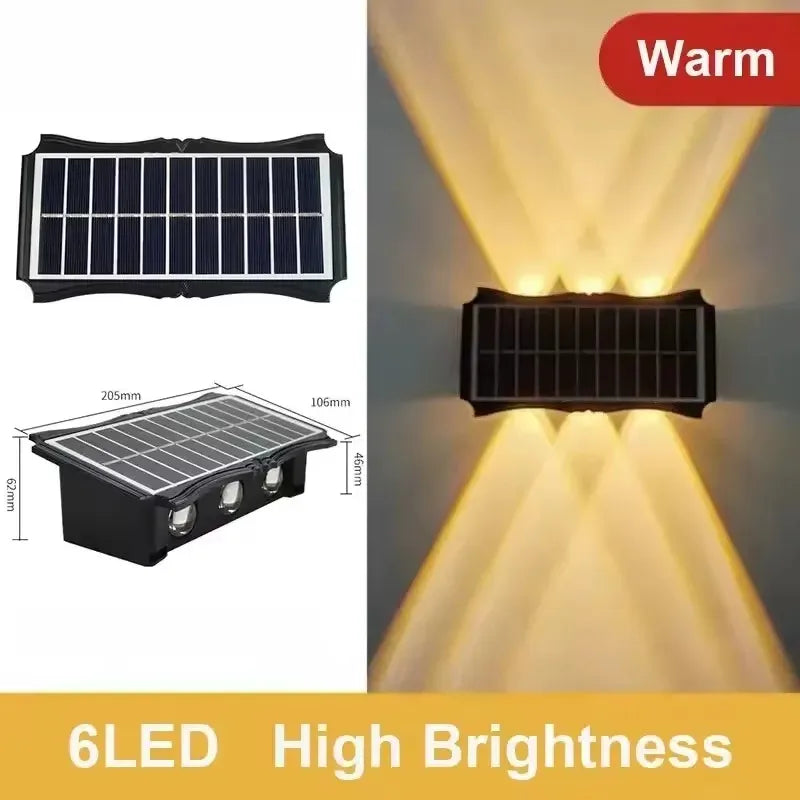 Solar Wall Washing Lamp 4/6/8 LED Waterproof Outdoor LED Wall Light Courtyard Lamp Decorative Balcony Garden Atmosphere Lights