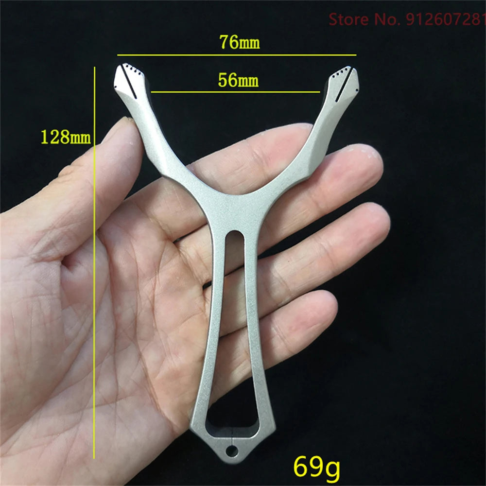 High-quality Outdoors Titanium Alloy Hunting Slingshot with Flat Rubber Band Shooting Tactical Game Equipment Catapult Toys Bow