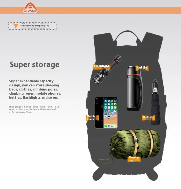 25L Sports Hiking Outdoor Backpack Camping Climbing Bag Nylon Multifunctional Bicycle Bike Bag Travel Shoulder Bag for Men Women