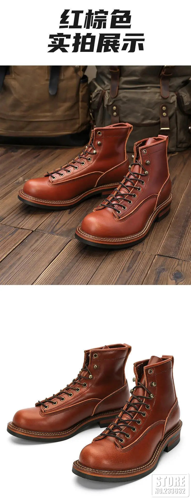 New Arrival! Vintage Motorcycle Boots Casual Men Ankle Boots Cowhide Leather Shoes Wedge Tooling Desert Boots Motorcycle Shoes