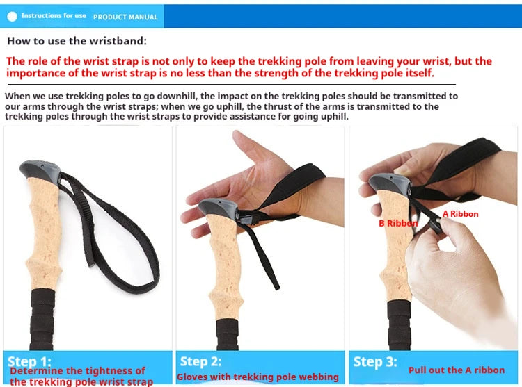 Trekking Poles for Hiking Walking Sticks for Seniors Collapsible and Lightweight, 2pc Set - Hiking Poles for Backpacking Camping