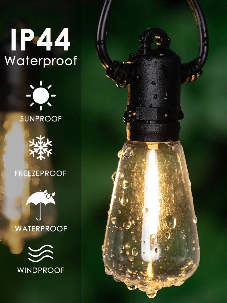 Waterproof Outdoor Solar Light Garden ST38 1200MAH LED Solar Lighting Garland Shatterproof 25ft 32ft Solar Street String Lights