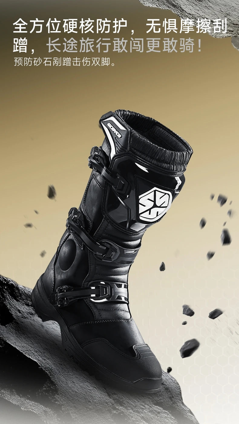 Motocross Boots Professional Protective Motorcycle Boot High-top Non-slip Racing Off-road Shoes Windproof Waterproof All Seasons