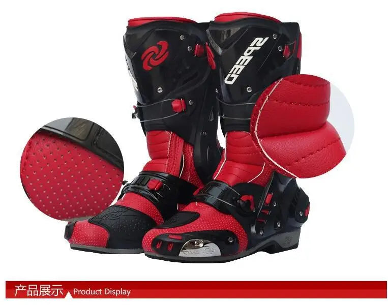 Racing riding shoes Motorcycle boots Motorcycle shoes Medium long shoes boots men