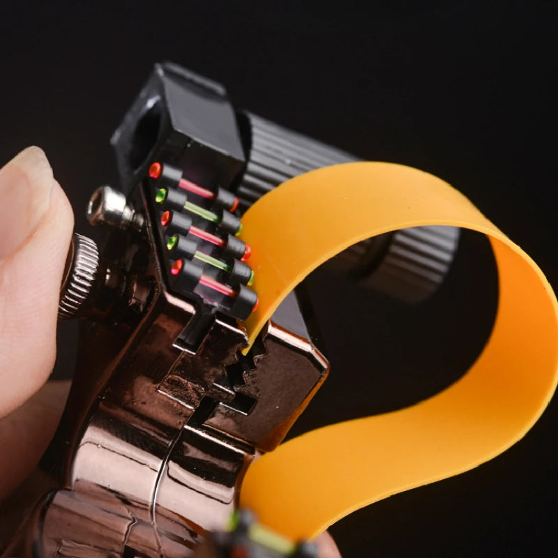 Laser Aiming Resin Slingshot with Flat Rubber Band Set Catapult Outdoor Professional Hunting Shooting Sling Fishing Accessories