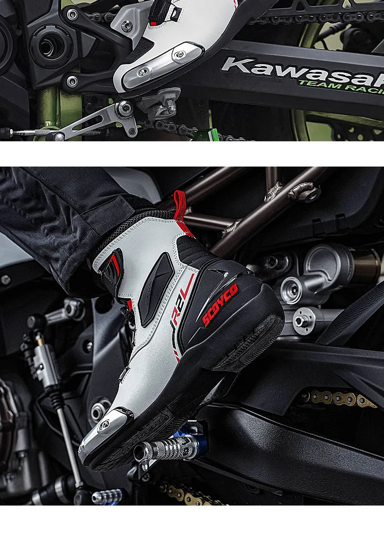 SCOYCO Motocross Boots Men Anti-fall Non-slip Motorcycle Protective Boots Breathable Wear-resistant Motorcyclist Shoes Equipment