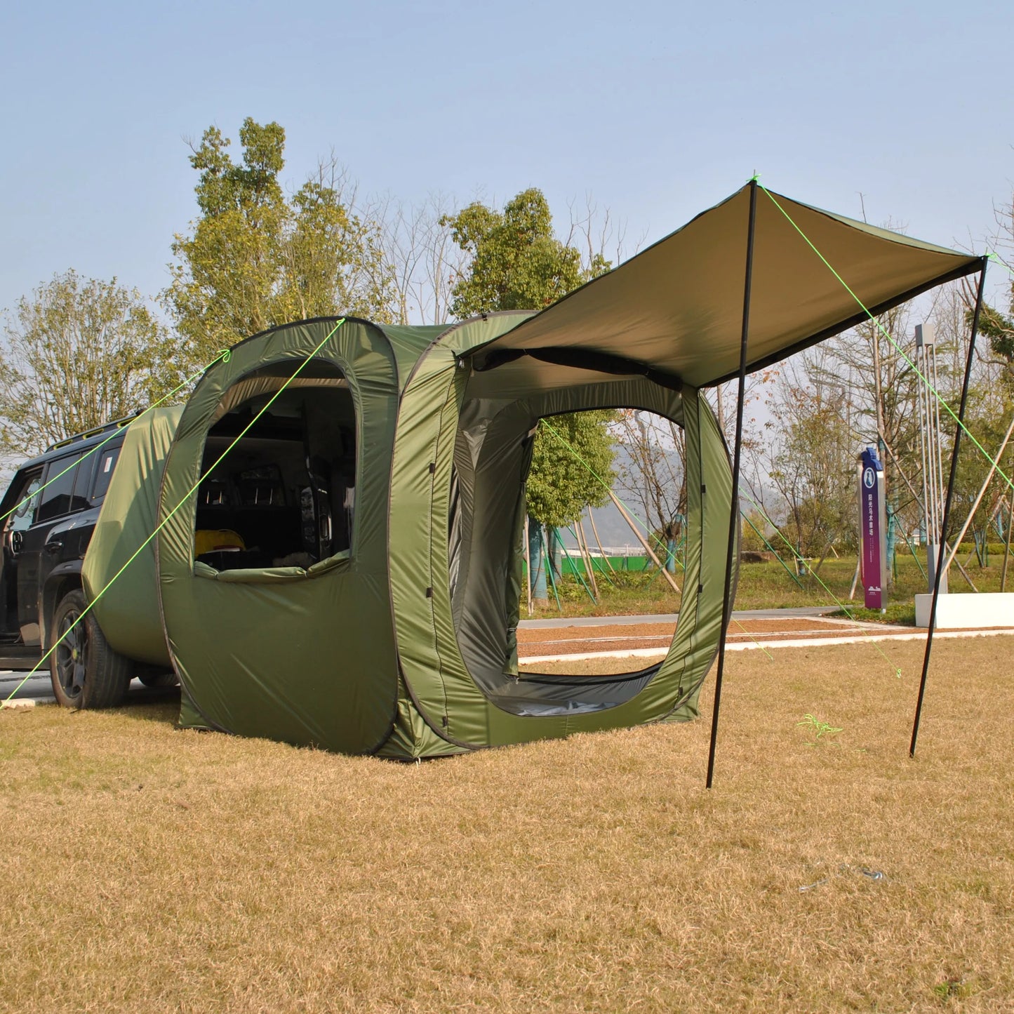 Car Tent Waterproof Tent, Car Tailgate Tent,Pop Up Car Rear Tent, SUV Tent Camping Car Tents for Campers Multipurpose Truck Tent