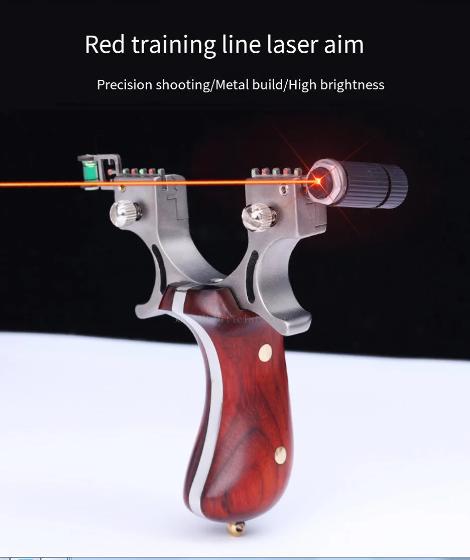 High-precision Stainless Steel Slingshots Laser Aiming Slingshot With rubber bands Outdoor Hunting Catapult Shooting