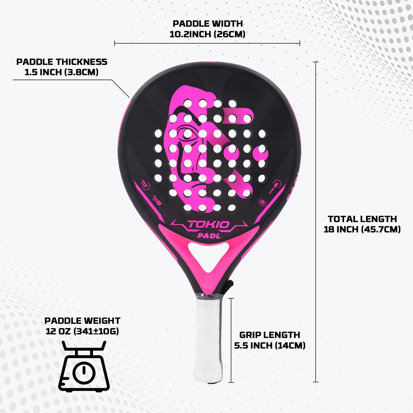 Padel Tennis Racket 3KCarbon Padel  Racket With EVA Memory for Men Women Tennis Racquet Paddle Round Shape Dynamic Air Flow