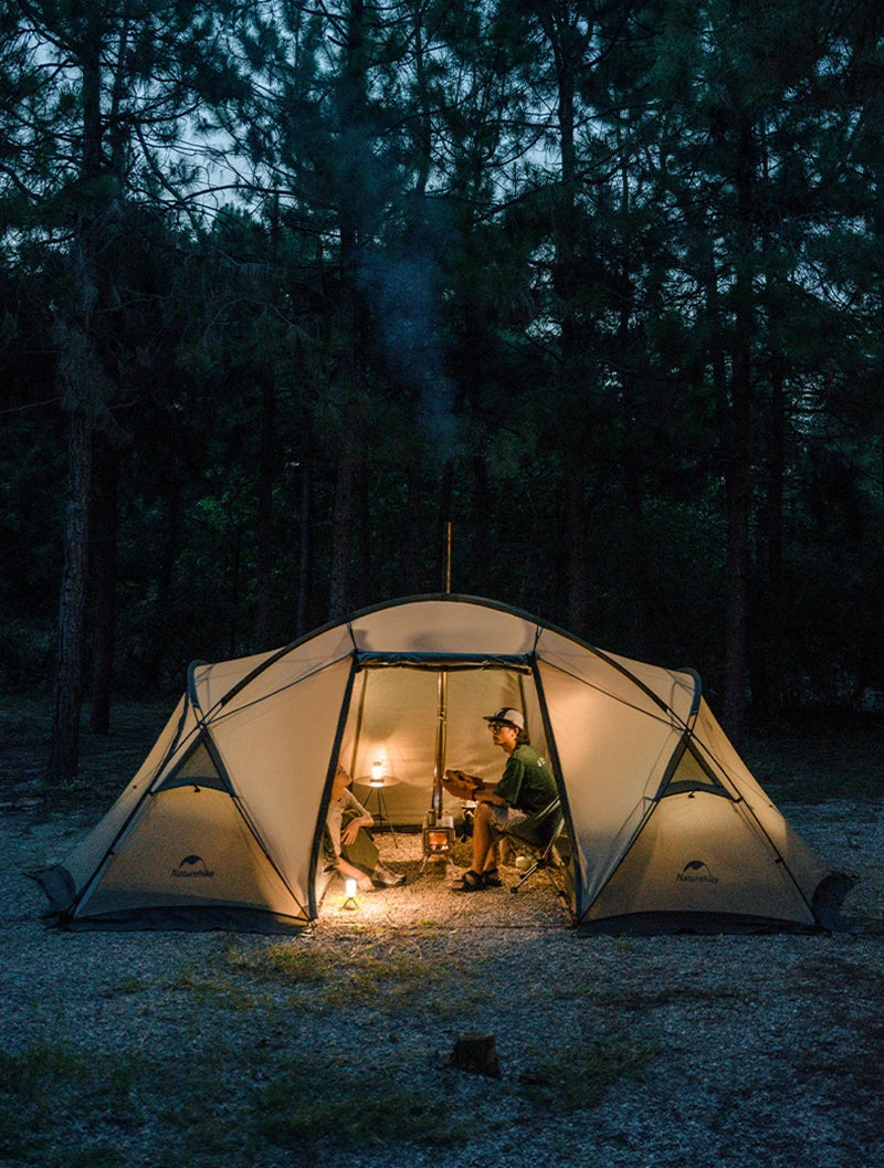 Naturehike Shandi 2.0 Tunnel Dome Tent for 4 Person Family Outdoor Camping Double Layers Waterproof 30D polyester Hiking Tents