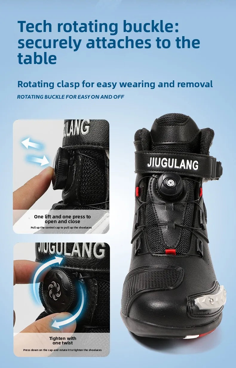 Motorcycle Boots Man Leather Motos Riders Protective Motocross Boots Waterproof Non-slip Motocross Mountain Racing Shoes