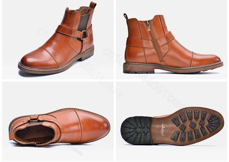 Motorcycle Shoes Retro Leather Boots for Motorcycles Durable Men Boots Couple's Short Shoes Motorcycle Safety Equipment