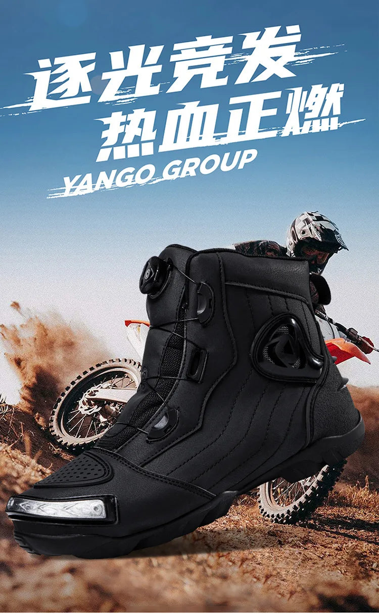 Large Size Motorcycle Boots Outdoor Riding Racing Shoes Anti-fall Wear-resistant Motorcycle Shoes Motorcycle Travel Equipment