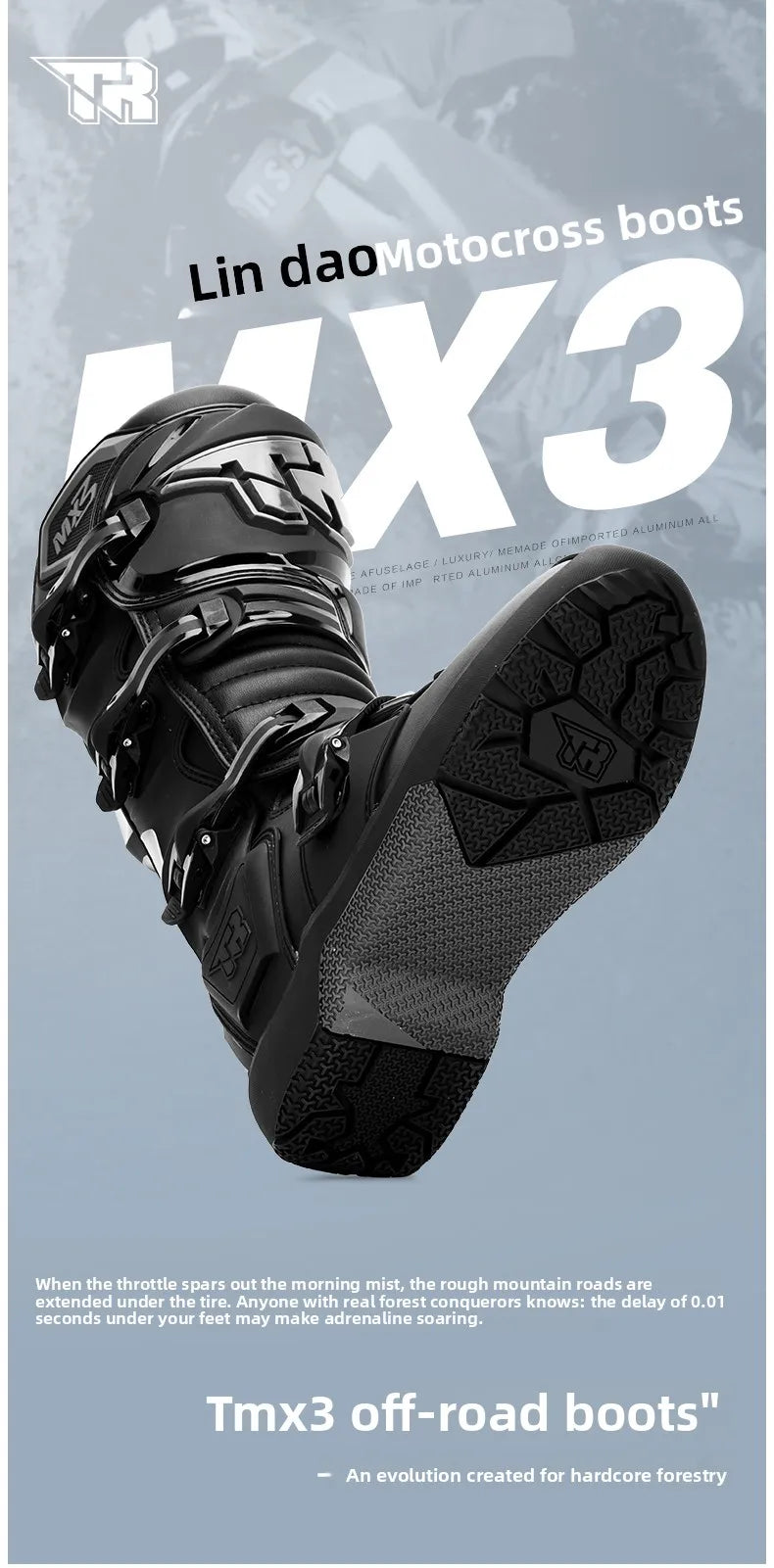 TR tiger MX3 Motorcycle Off-Road Boots Anti-fall Lindau ADV Rally Activity shaft Riding boots High Top Adult