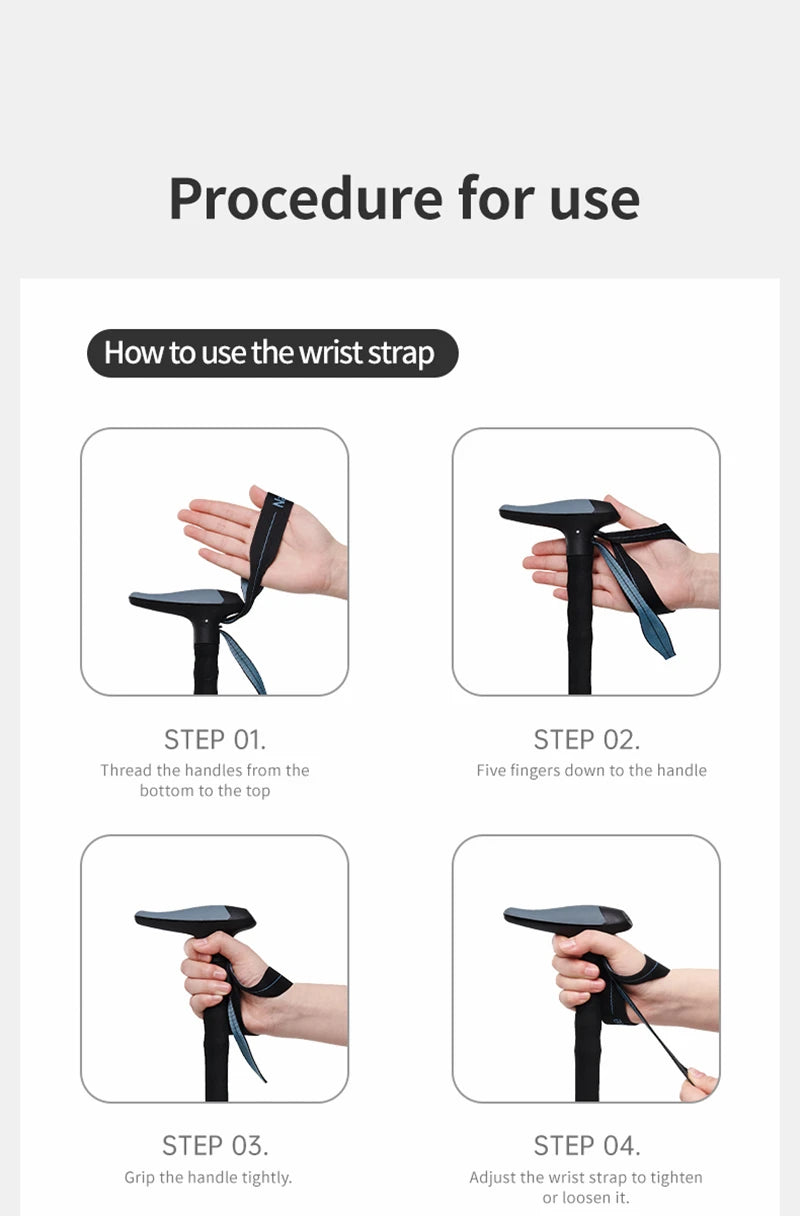 Naturehike Folding Trekking Pole Foldable Walking Stick for Walk Climbing Retractable 3 Sections Telescopic 6061 Aluminum Alloy