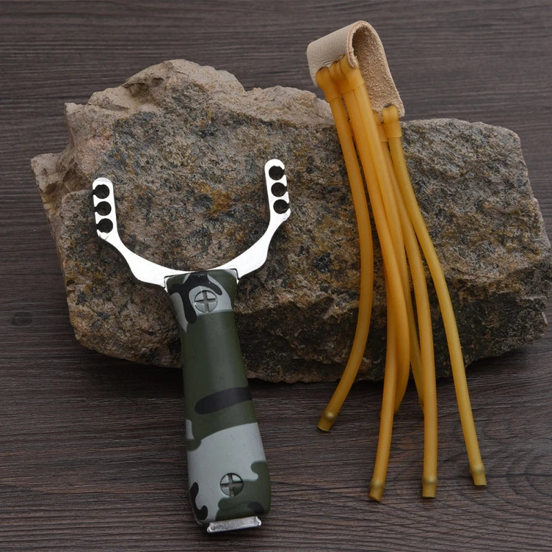 Powerful Sling Shot Aluminium Alloy Slingshot Camouflage Bow Catapult Outdoor Hunting Shooting Professional Slingshot